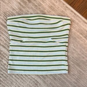 BDG Green and White Striped Crop Top